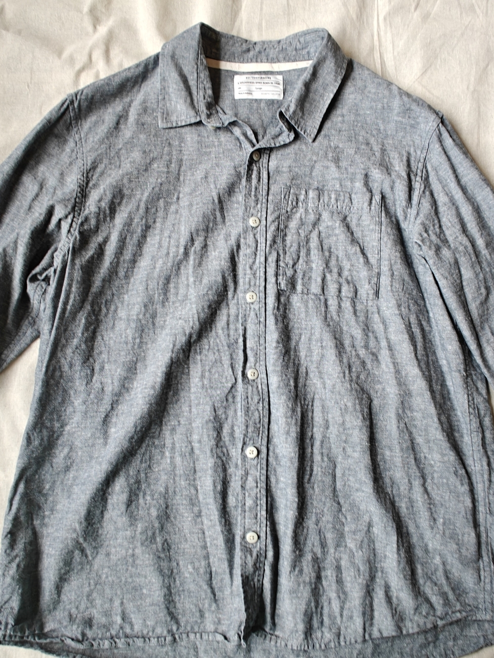 Men's Casual Button-Down Shirt in Slate Gray Large